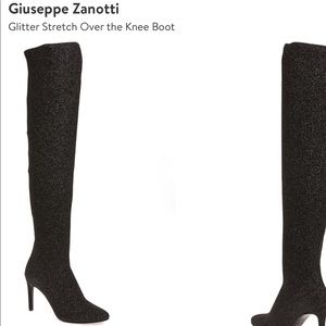 Giuseppe Zanotti OTK black glitter boot sz 7